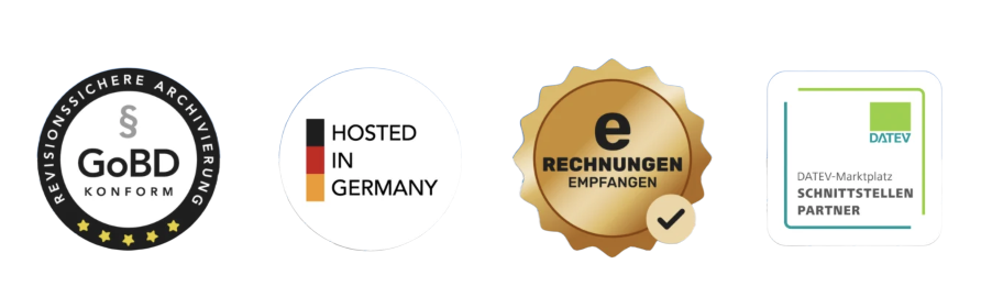 GoBD Konform, Hosted in Germany, E-Rechnungen Empfangen, DATEV Marktplatz Schnittstellen Partner